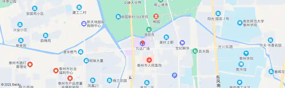 泰州万达广场东门_公交站地图_泰州公交_妙搜公交查询2025