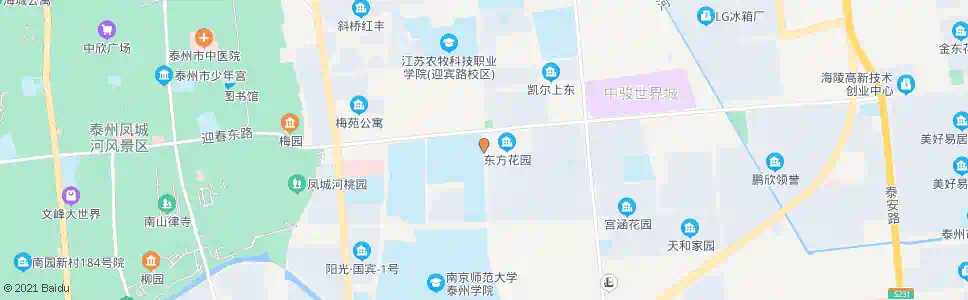 泰州东方花园西门_公交站地图_泰州公交_妙搜公交查询2025