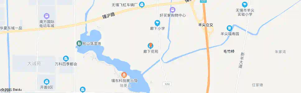 无锡廊下花苑_公交站地图_无锡公交_妙搜公交查询2025