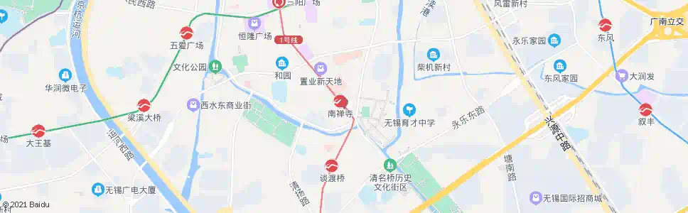 无锡朝阳广场(南禅寺)_公交站地图_无锡公交_妙搜公交查询2025