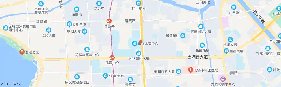 无锡体育中心东大门(蓝庭国际)_公交站地图_无锡公交_妙搜公交查询2025