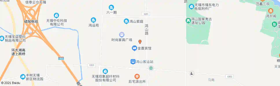 无锡鸿山镇政府(唐明园小区)_公交站地图_无锡公交_妙搜公交查询2025