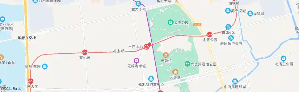 无锡市民中心站_公交站地图_无锡公交_妙搜公交查询2025