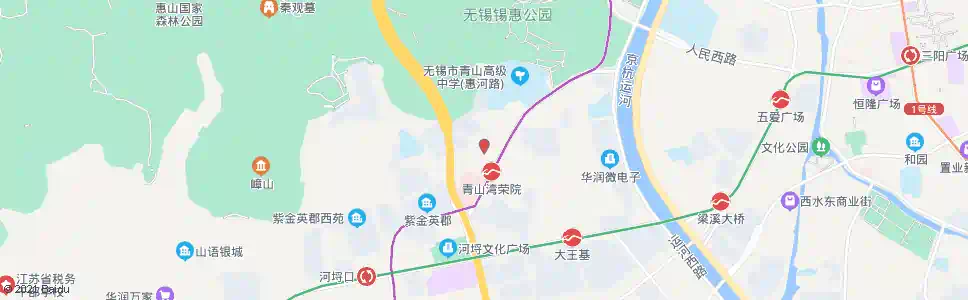 无锡青山湾(江苏省荣军医院)_公交站地图_无锡公交_妙搜公交查询2025