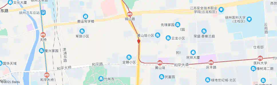 徐州黄山干休所_公交站地图_徐州公交_妙搜公交查询2025