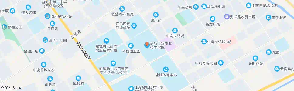 盐城工业职业技术学院(海洋路解放路口)_公交站地图_盐城公交_妙搜公交查询2025
