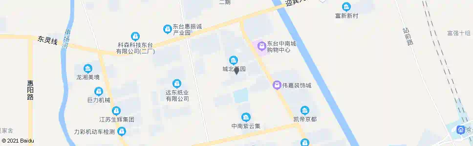 盐城城北花园(东门)_公交站地图_盐城公交_妙搜公交查询2025