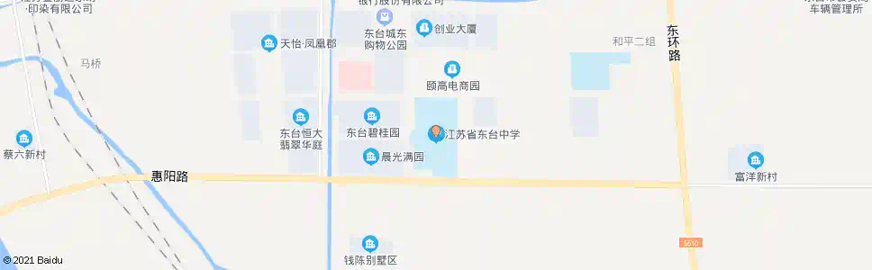 盐城东中北海校区(东台中学)_公交站地图_盐城公交_妙搜公交查询2025