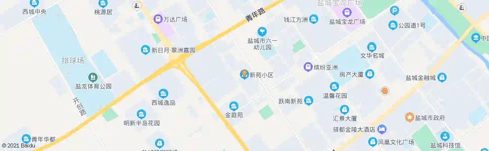 盐城新苑小区南_公交站地图_盐城公交_妙搜公交查询2025