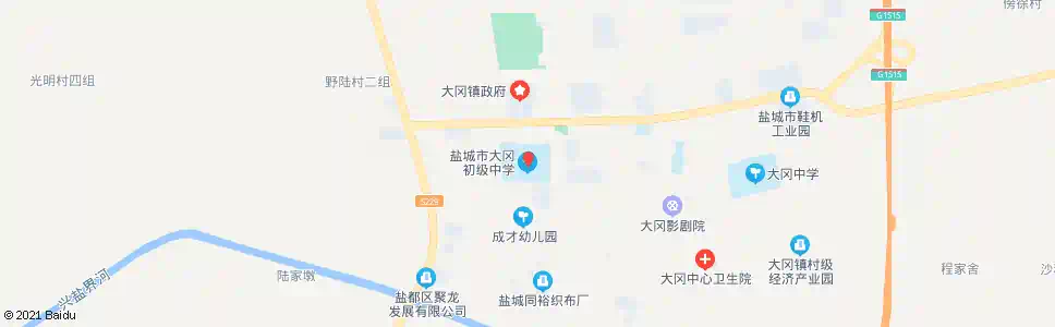 盐城大冈初级中学_公交站地图_盐城公交_妙搜公交查询2025