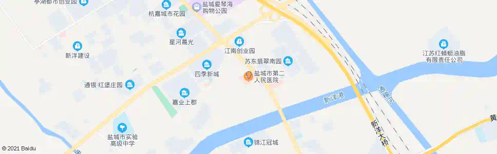 盐城第二人民医院_公交站地图_盐城公交_妙搜公交查询2025