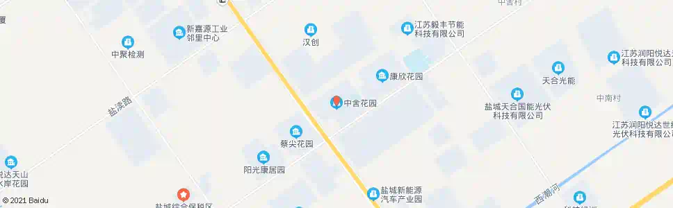 盐城中舍花园_公交站地图_盐城公交_妙搜公交查询2025
