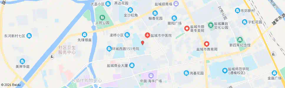 盐城高级中学东门_公交站地图_盐城公交_妙搜公交查询2025