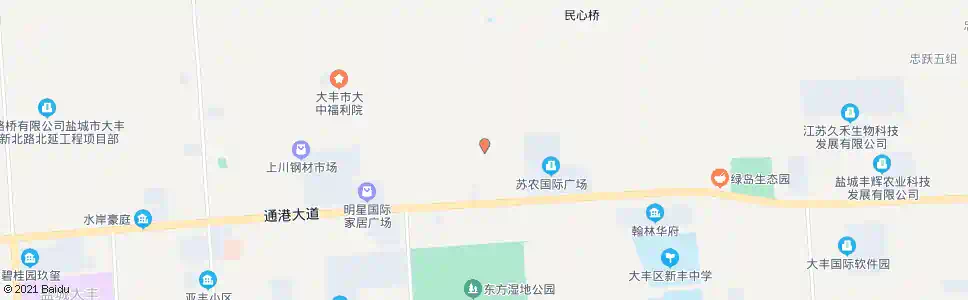 盐城富民批发市场(阜丰村村部)_公交站地图_盐城公交_妙搜公交查询2025