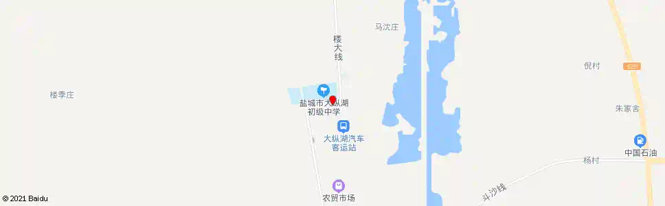 盐城大纵湖初级中学_公交站地图_盐城公交_妙搜公交查询2025