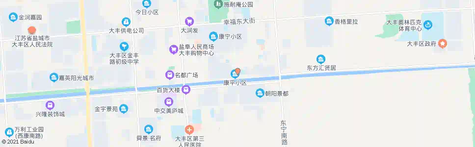 盐城康平路小学(第五小学)_公交站地图_盐城公交_妙搜公交查询2025