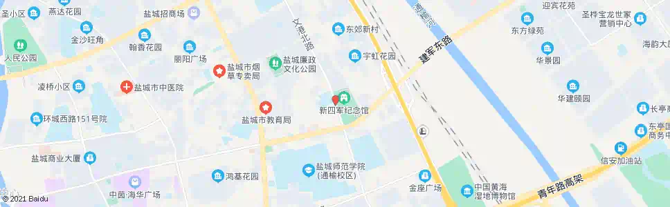 盐城新四军纪念馆(西)_公交站地图_盐城公交_妙搜公交查询2025