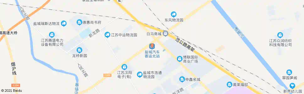 盐城汽车客运北站(明珠装饰城)_公交站地图_盐城公交_妙搜公交查询2025
