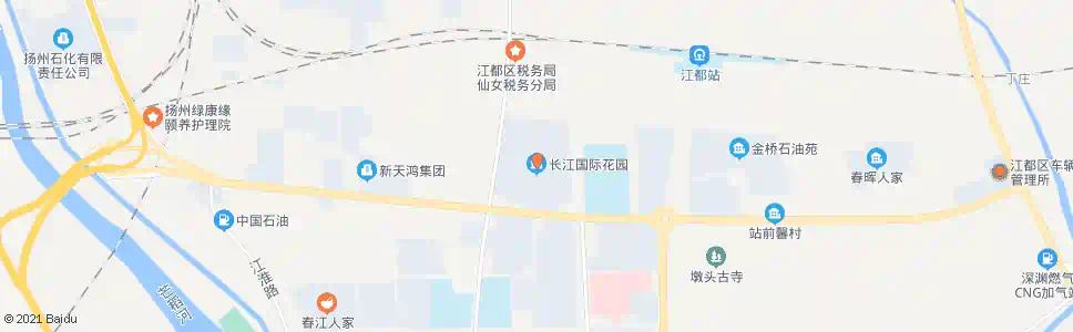 扬州长江国际花园(华山路)_公交站地图_扬州公交_妙搜公交查询2025