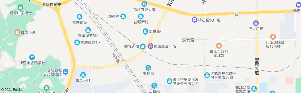 镇江优盛生活广场_公交站地图_镇江公交_妙搜公交查询2025