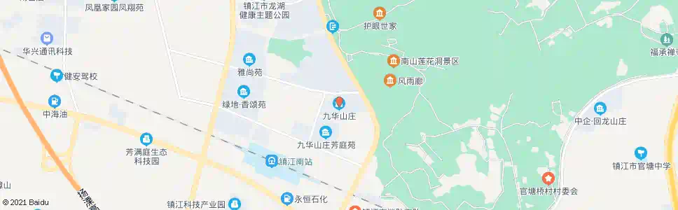 镇江九华山庄_公交站地图_镇江公交_妙搜公交查询2025