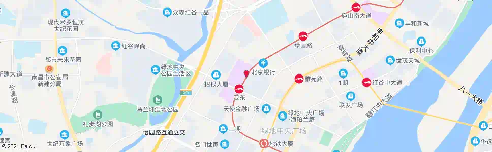 南昌万达广场东_公交站地图_南昌公交_妙搜公交查询2025