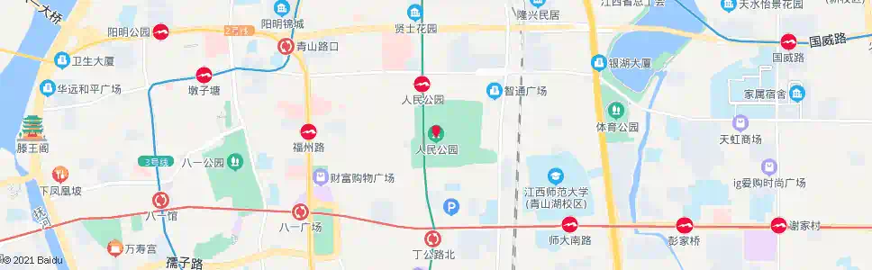 南昌人民公园_公交站地图_南昌公交_妙搜公交查询2025