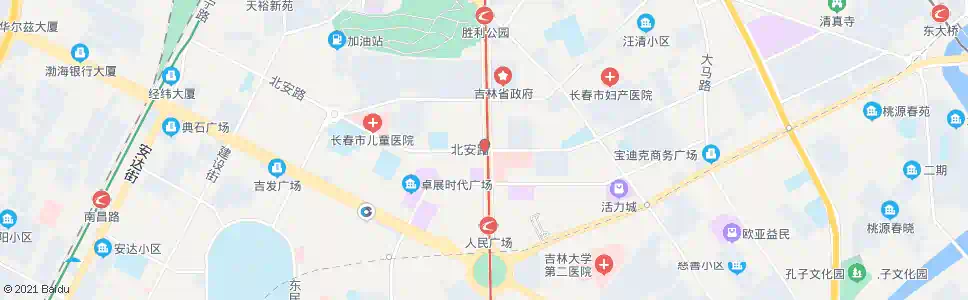 长春北安路(人民大街)_公交站地图_长春公交_妙搜公交查询2025