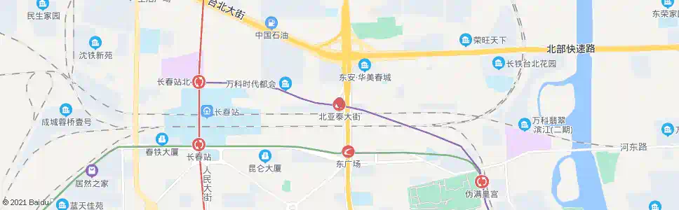 长春北亚泰大街站_公交站地图_长春公交_妙搜公交查询2025