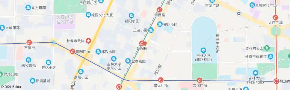 长春金豆集团朝阳桥站_公交站地图_长春公交_妙搜公交查询2025