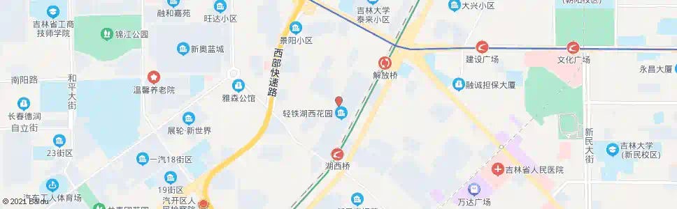 长春轻铁湖西花园西门_公交站地图_长春公交_妙搜公交查询2025