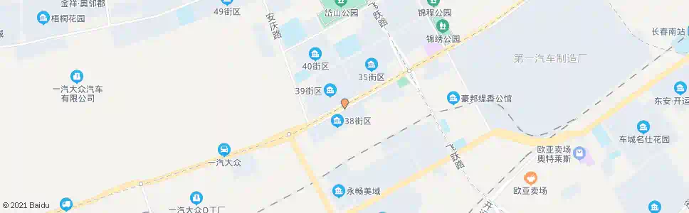 长春一汽三十八街区_公交站地图_长春公交_妙搜公交查询2025
