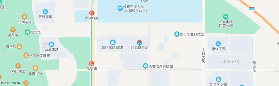 长春大学城(领秀蓝珀湖)_公交站地图_长春公交_妙搜公交查询2025