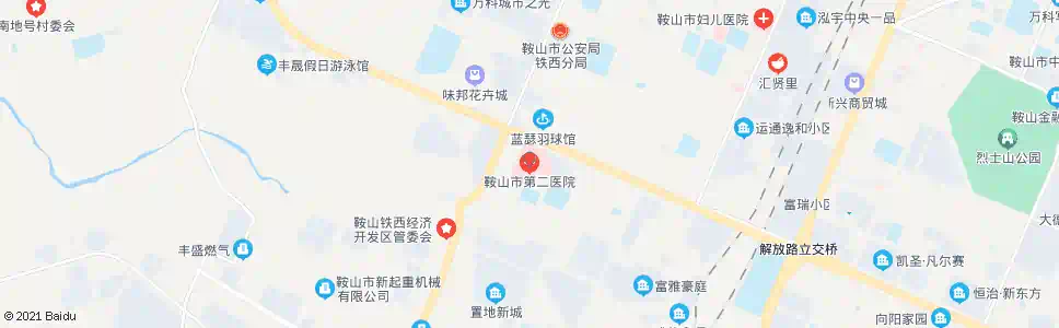 鞍山第二医院_公交站地图_鞍山公交_妙搜公交查询2025
