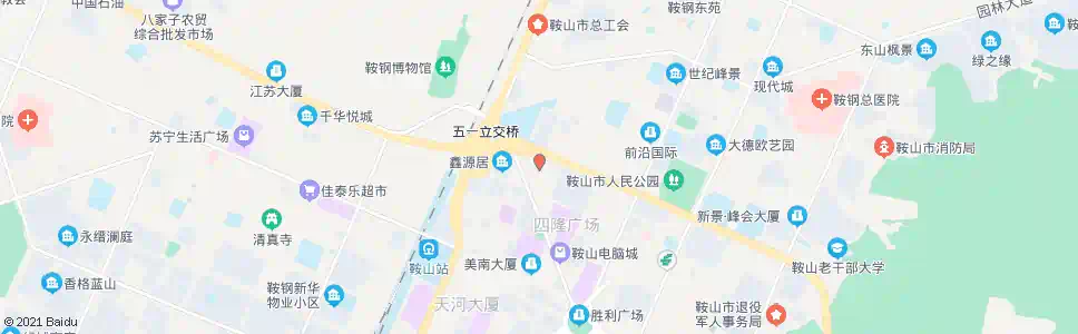 鞍山五一立交桥南_公交站地图_鞍山公交_妙搜公交查询2025