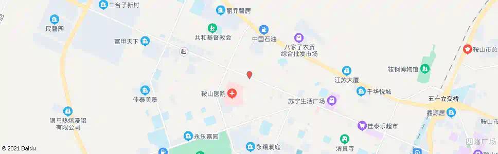 鞍山铁西医院_公交站地图_鞍山公交_妙搜公交查询2025