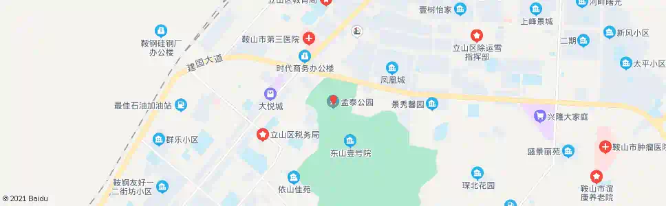 鞍山孟泰公园_公交站地图_鞍山公交_妙搜公交查询2025