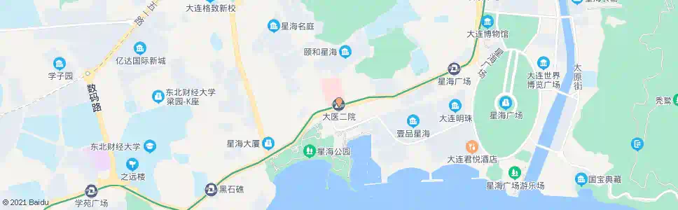 大连二院_公交站地图_大连公交_妙搜公交查询2025