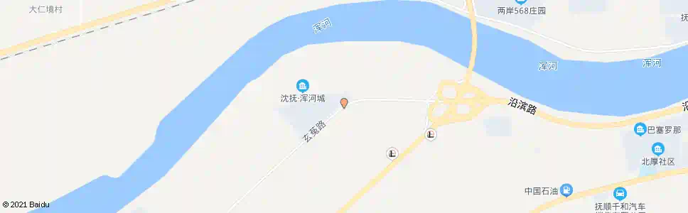 抚顺滨河路东段_公交站地图_抚顺公交_妙搜公交查询2025