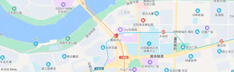 沈阳奥体中心枢纽站(浑南四路)_公交站地图_沈阳公交_妙搜公交查询2025