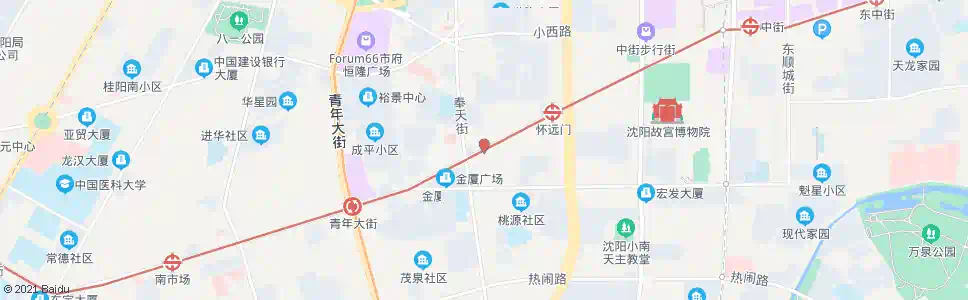 沈阳大西路奉天街_公交站地图_沈阳公交_妙搜公交查询2025