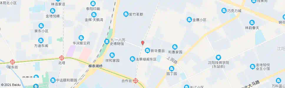 沈阳合作街上园路_公交站地图_沈阳公交_妙搜公交查询2025