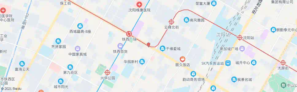 沈阳建设大路云峰街西_公交站地图_沈阳公交_妙搜公交查询2025