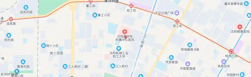 沈阳铁西区中心医院南_公交站地图_沈阳公交_妙搜公交查询2025