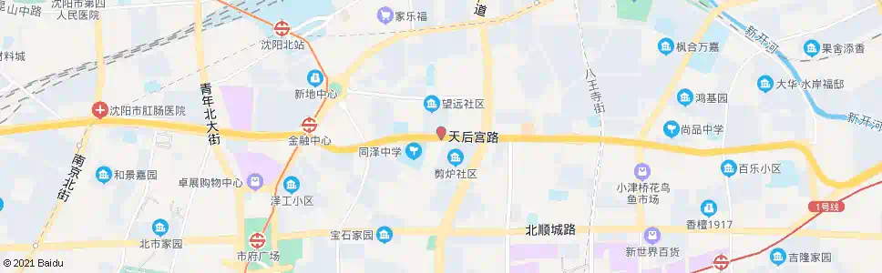 沈阳天后宫路令闻街_公交站地图_沈阳公交_妙搜公交查询2025