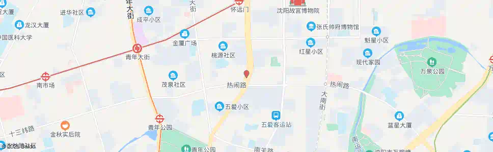 沈阳风雨坛街热闹路_公交站地图_沈阳公交_妙搜公交查询2025