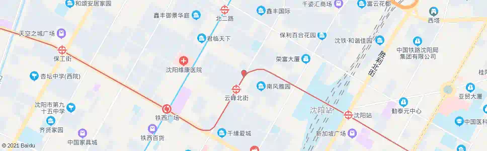 沈阳云峰街_公交站地图_沈阳公交_妙搜公交查询2025