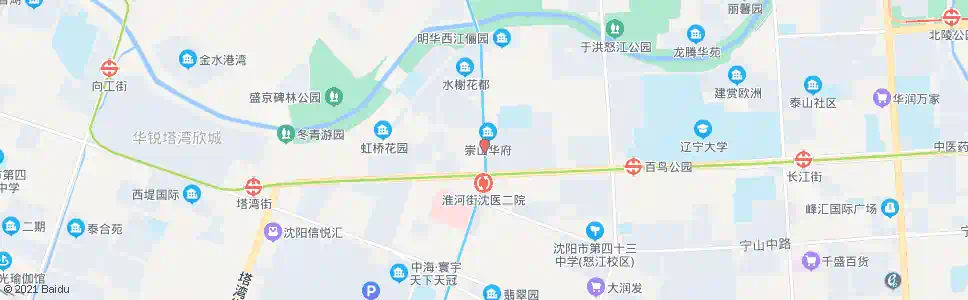 沈阳淮河街崇山路_公交站地图_沈阳公交_妙搜公交查询2025