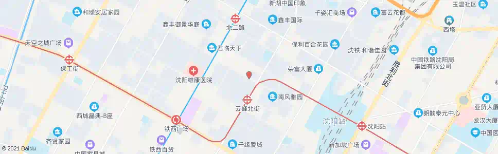 沈阳小北三路云峰街_公交站地图_沈阳公交_妙搜公交查询2025