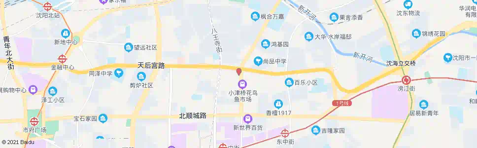 沈阳天后宫路横街_公交站地图_沈阳公交_妙搜公交查询2025